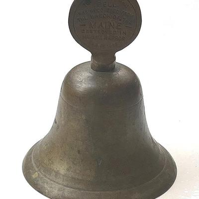 1901 Pan American Exposition Buffalo Souvenir Remember The Maine Brass Bell 