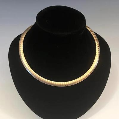 Gold Plate over Sterling Silver .925 Omega Necklace 
