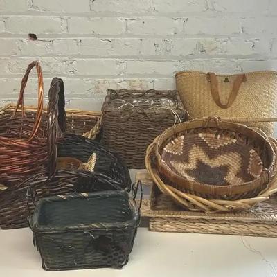 Large Group Of Baskets With African Example And More 