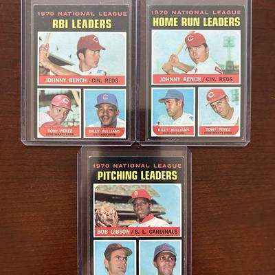1971 Topps League Leader Baseball Cards. Johnny Bench, Bob Gibson, Gaylord Perry, and More