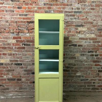 Antique Painted Wooden Seller's Type Chimney Cupboard, Early 20th Century