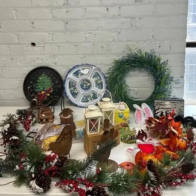 Easter, Halloween And Christmas Decor With Vintage Toleware Tray And Much More