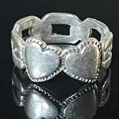 Sterling Silver Double Heart Ring