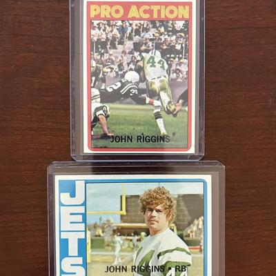 1972 Topps Football Cards. John Riggins Rookie Cards - New York Jets, Card #s 13 & 126