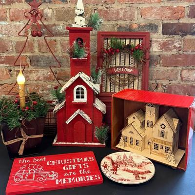 Rustic/Country Themed Christmas Decor (7 Pieces)