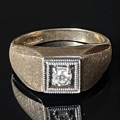 14K Yellow Gold Diamond Ring