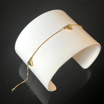 14K Yellow Gold Three Heart Bracelet 