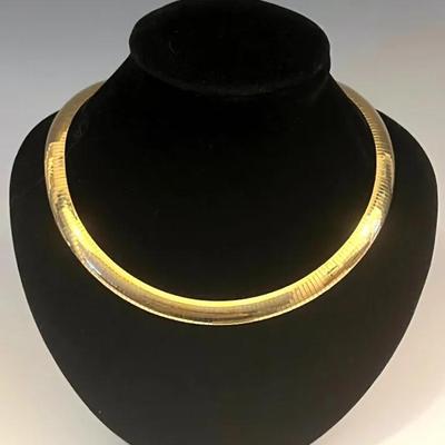 Gold Plate over Sterling Silver .925 Omega Necklace 