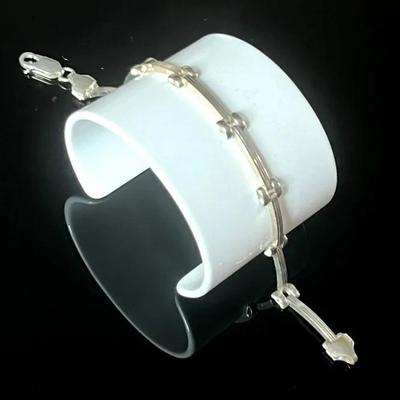 Sterling Silver .925 Decorative Link Bracelet 