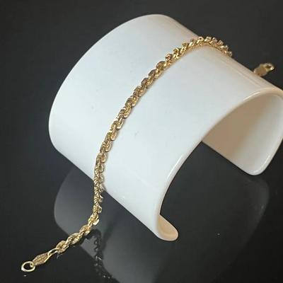 14K Yellow Gold Rope Chain Bracelet 