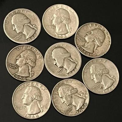 Washington Silver Quarters (8)