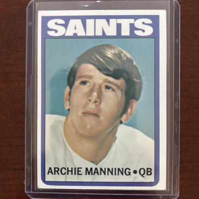 1972 Topps Football Card. Archie Manning Rookie Card - New Orleans Saints. Card #55