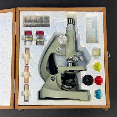 1970s Tasco Deluxe 1200x Microscope Set