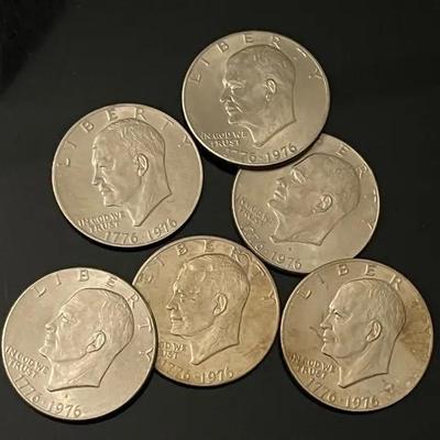 Six Eisenhower Bicentennial Dollars 