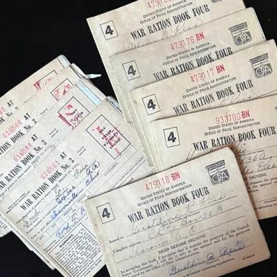 WWII Ration Books with Stamps