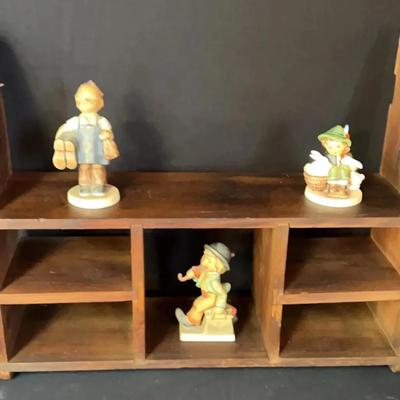 Goebel M.I. Hummel Figurines With Hanging Wood Shelf