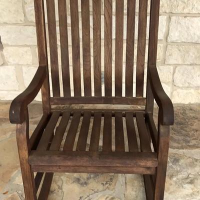 Dark Brown Wooden Porch Rocker - Lot 5