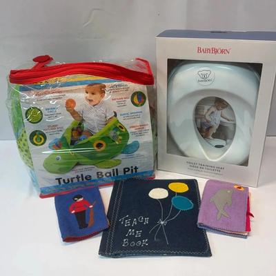 BabyBjorn Toilet Training Seat, Turtle Ball Pit And Felt Books 