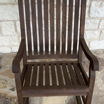 Dark Brown Wooden Porch Rocker - Lot 4