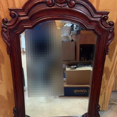 Cherry Wood Ornate Mirror