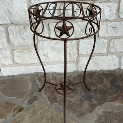 Rustic Wrought Iron Star Plant Stand - Lot 2