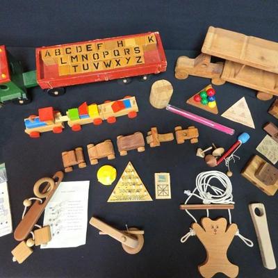 Assorted Wooden Toys And Puzzles