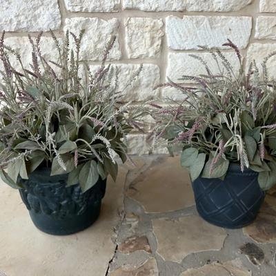 Set Of Lavender Artificial Plants In Ceramic And Lightweight Pots