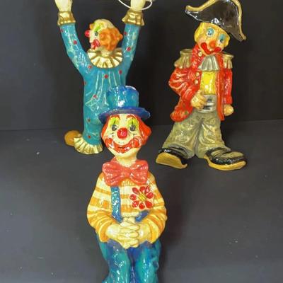 Vintage Alvarez Mexico Paper Mache Clowns - Lot 3