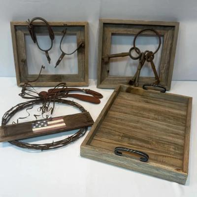 Wood, Wire And Leather Decor