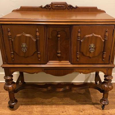 Wood Server On Wheels Vintage, Possibly Antique