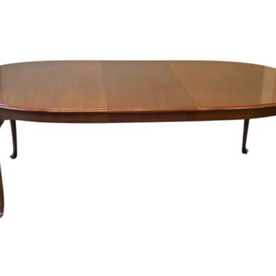 Wooden Dining Table With 2 Extension Leaves (No Chairs)