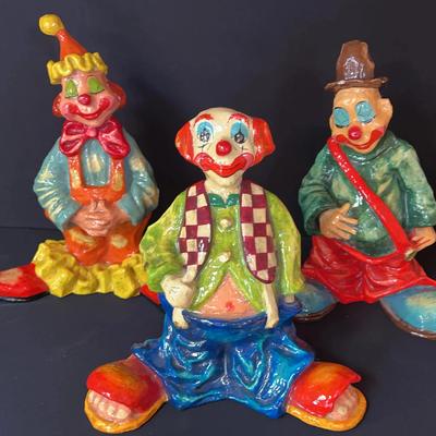 Vintage Alvarez Mexico Paper Mache Clowns - Lot 2