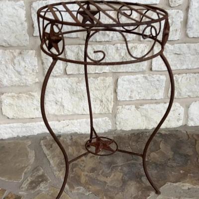 Rustic Wrought Iron Star Plant Stand - Lot 1