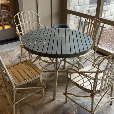 Rustic Wood Twig Style Table And 4 Chairs 