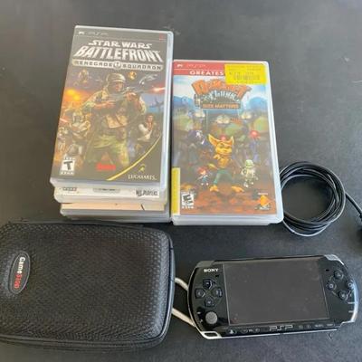 Sony Psp With Game Collection, And Ds Case