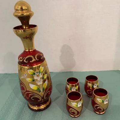 Murano Decanter And Glasses