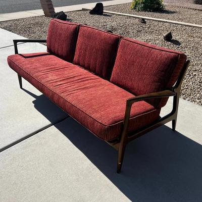 Vintage Mid century Modern Wooden Sofa
