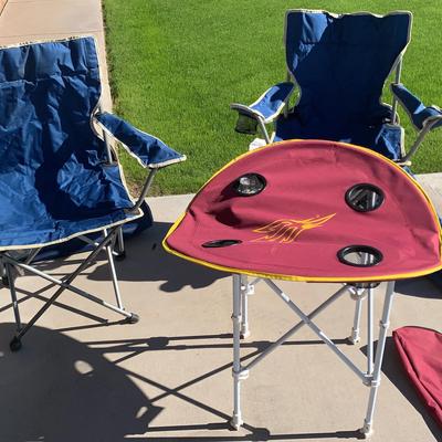 Tailgating Table And Two Folding Chairs