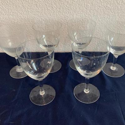 Set Of 6 Crystal Wine Glasses