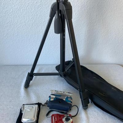 Digital Camera And Tripod Lot 
