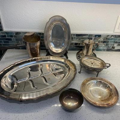 Silver Plated Trays And Bowls