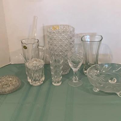 Crystal Salts, Vase, Bowls And Dishes