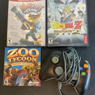 Two PlayStation 2 Games, Zoo Tycoon For Pc, And An Xbox 360 Controller