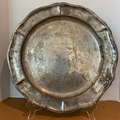 Sterling Silver Platter Engraved