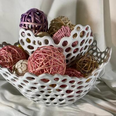 Contemporary Modern Perforated Bowls And Decorative Spheres