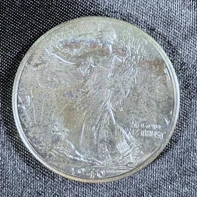Vintage 1940-P Walking Liberty Half Dollar Coin