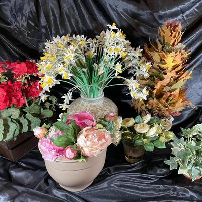 Lot Of Faux Flower Arrangements