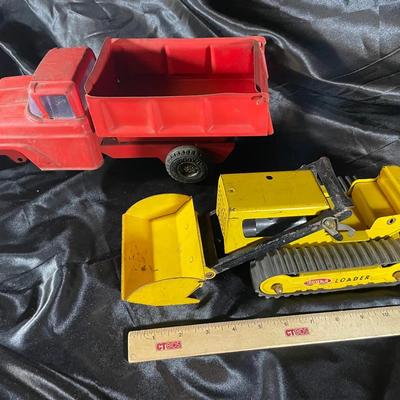 Two Vintage Tonka Toy Tractor And Buddy L Truck