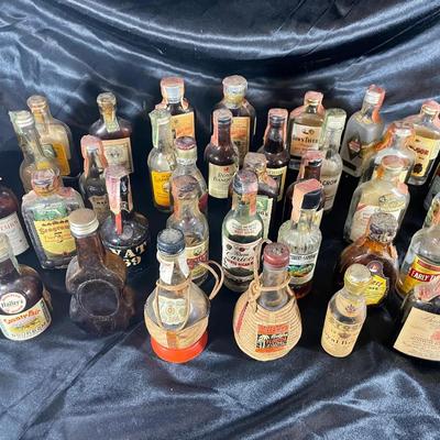Lot Of Small Vintage Empty Liquor Bottles