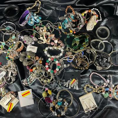 Lot Of Contemporary Costume Jewelry Mostly Bracelets